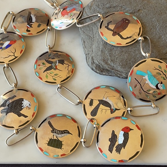 Vintage Native American Dale Edaakie Zuni Link Concho belt - Picture 15 of 16